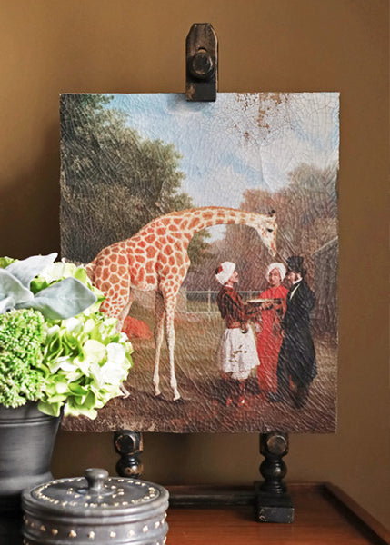 Giraffe Portrait on Easel