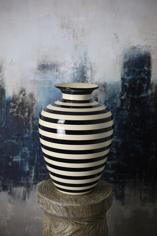 Monochrome Striped Vase