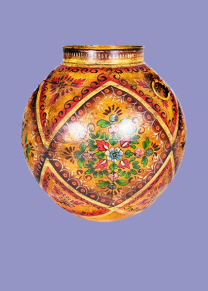 Hand-Painted Yellow Iron Pot