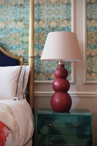 Large Paris Lamp with Red Gesso Finish