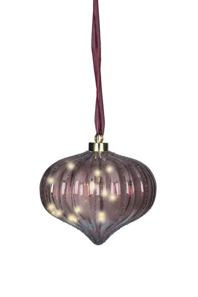 Purple LED Onion Bauble