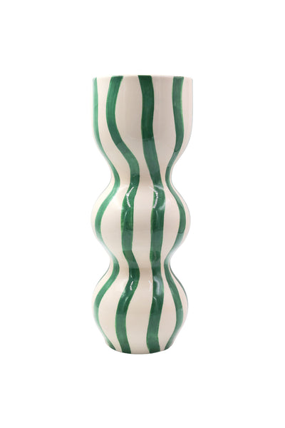 Raquel Vase Green Ballerina Stripe