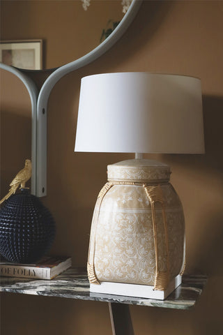 Taupe Bamboo Table Lamp