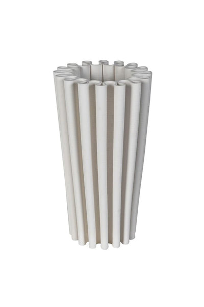 Ribbed White Vase