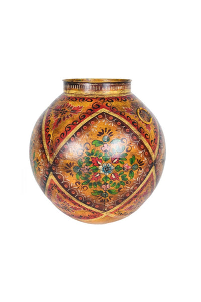 Hand-Painted Yellow Iron Pot