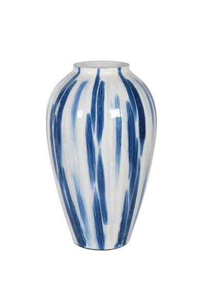 Blue Brushstroke Glass Vase
