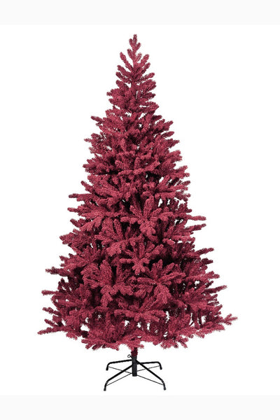 Burgundy Flocked Fir Tree