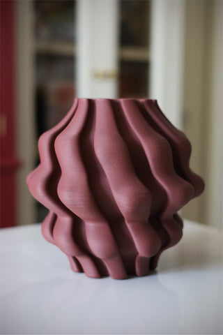 Burgundy Ripple Vase