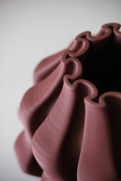 Burgundy Ripple Vase