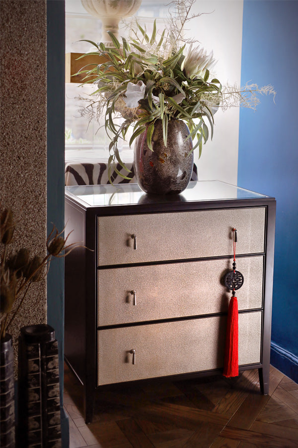 Josephine 3 Drawer Chest - Shagreen fronts