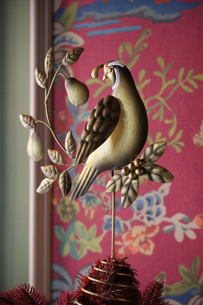 Golden Partridge Tree Topper