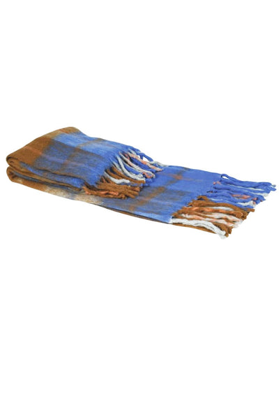 Cobalt Plaid Throw