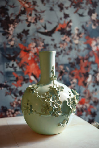 Sage Ceramic Blossom Vase