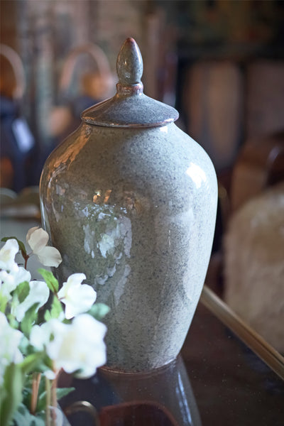 Green Speckle Lidded Jar