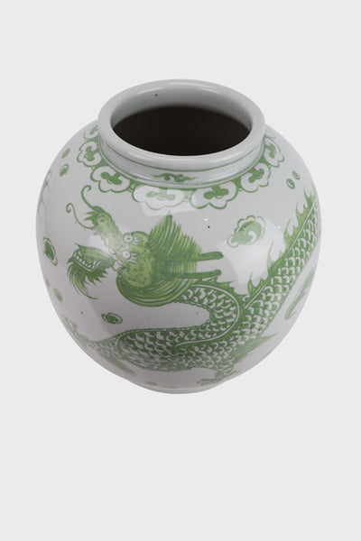 Hand-painted Green Dragon Jar