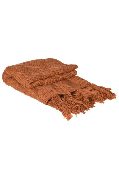 Knitted Rust Throw
