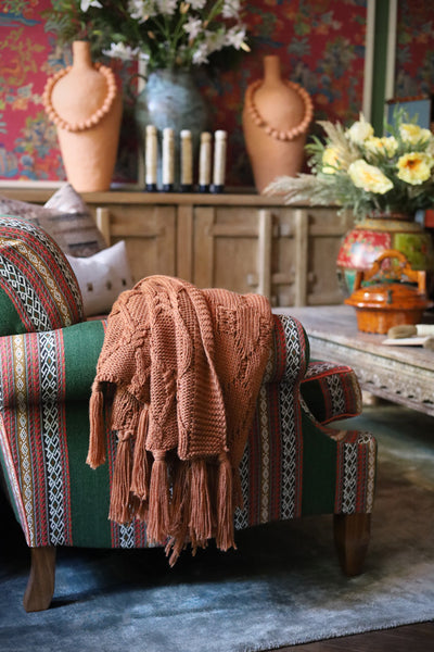 Knitted Rust Throw