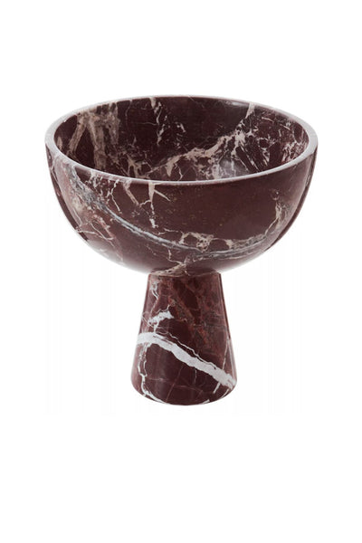 Red Marble Pedestal Bowl