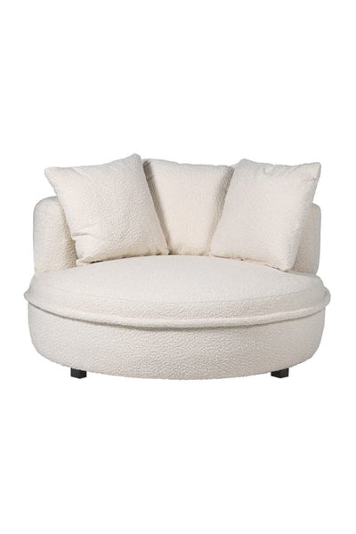 Ivory Boucle Love Seat