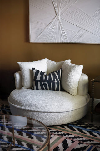 Ivory Boucle Love Seat