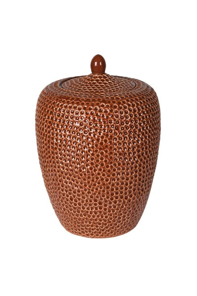 Burnt Orange Dimple Jar