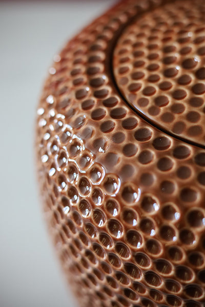 Burnt Orange Dimple Jar